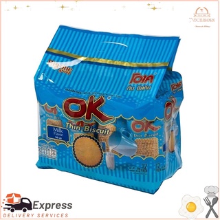 โอเค ขนมปังแผ่นบาง รสนม 30 กรัม (12 ซอง)OK Thin Bread Milk Flavor 30 g. (12 sachets)