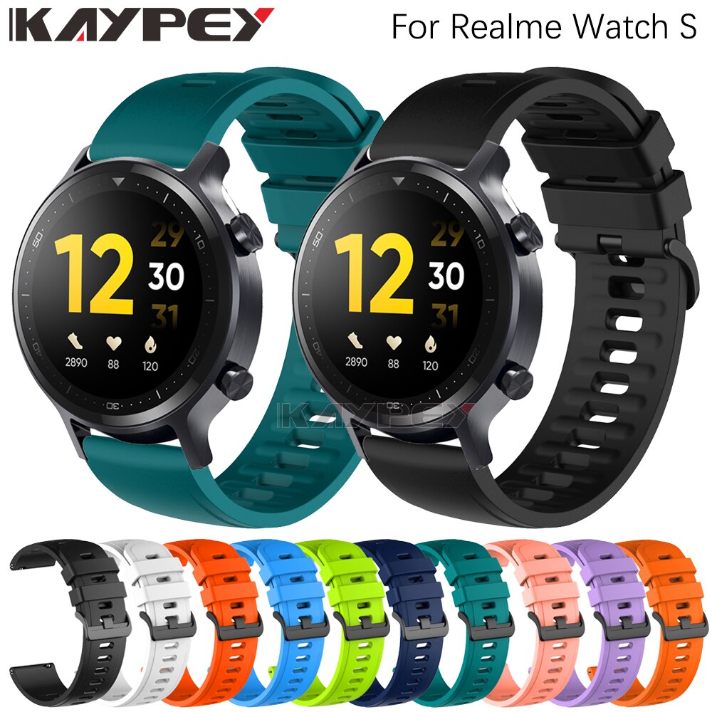 สายนาฬิกาข้อมือ ซิลิโคนอ่อนนุ่ม 22 มม. สําหรับ For Realme Watch S Smart Watch