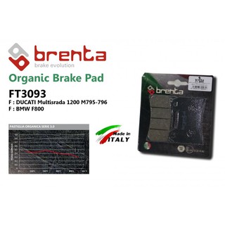 ผ้าเบรคหน้า Brenta FT3093 MTS1200, M795/796, F800 FT3093