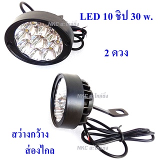 ไฟติดรถมอไซ ไฟสปอร์ตไลท์ LED 10 ชิป ( ติดมอเตอร์ไซค์ ไฟตัดหมอก ไฟโปรเจ็คเตอร์ ไฟตา ไฟหน้า มอไซค์ จักรยานยนต์ มอไซ มอเตอร