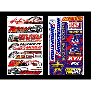 isuzu Bridgestone TRD Racing สติกเกอร์ชุดแต่ง 2 แผ่น กระเป๋า รถมอเตอร์ไซค์ บิ๊กไบค์ รถยนต์ Car เนื้อPVC เคลือบเงา