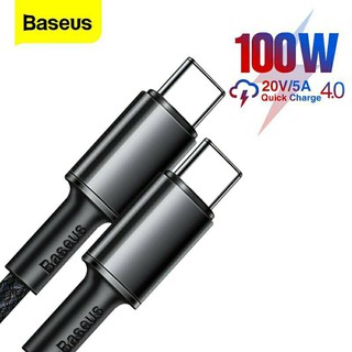 Baseus PD 100W Fast Charging USB Type-C To Type C Cable สายชาร์จเร็ว สายชาร์จเชือกถัก