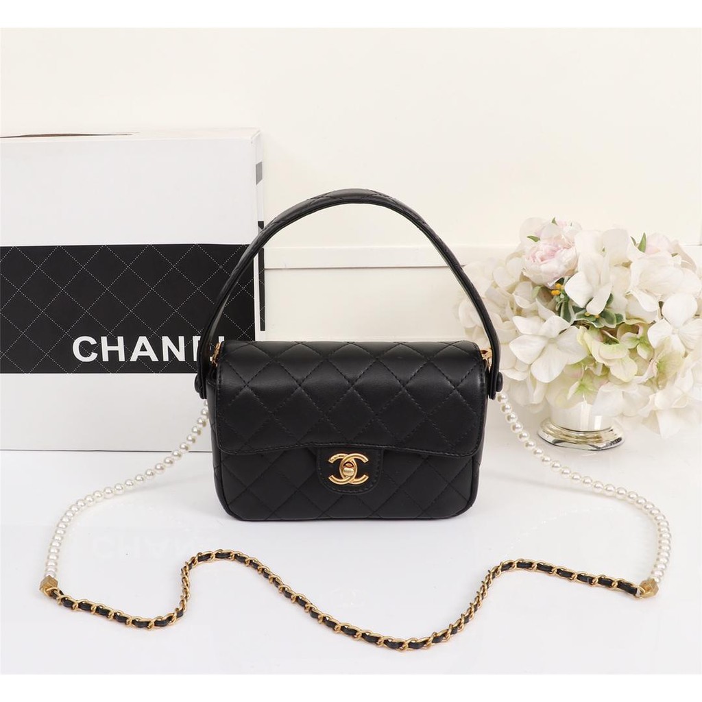 กระเป๋าสะพายข้าง Chanel Chanel ผู้หญิงสะพายข้างหนังลิ้นจี่