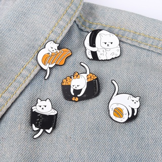 Pins เข็มกลัดลายแมวน่ารักสีขาวสําหรับผู้ชายผู้หญิง