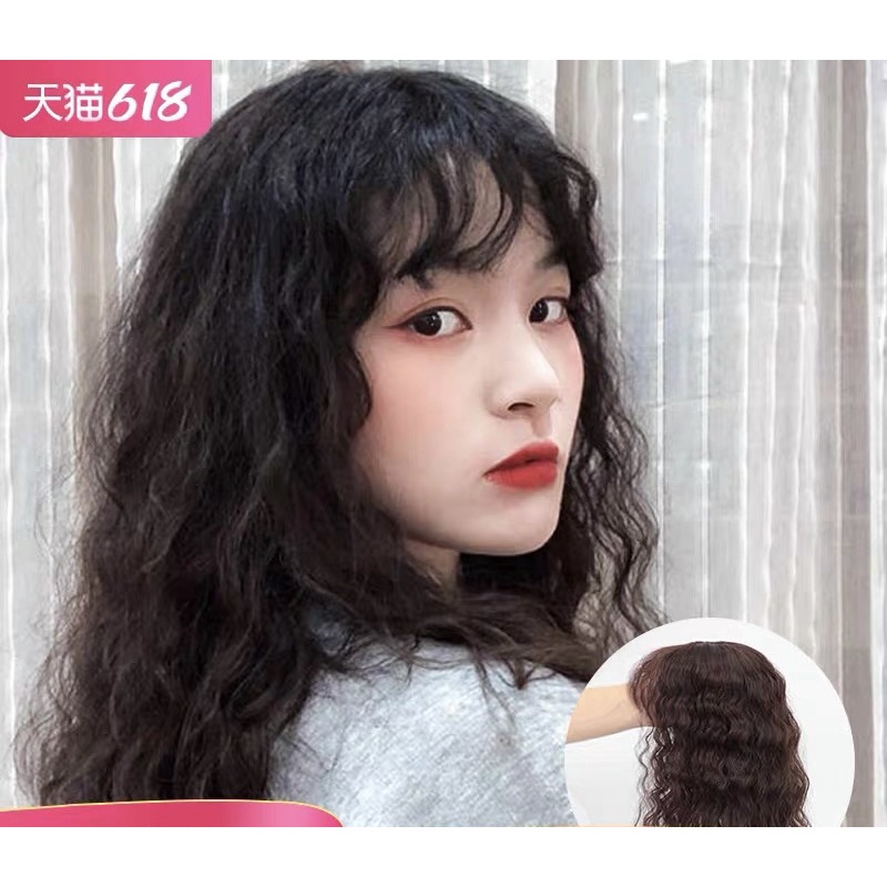 linghongli วิกปิดผมบาง หัวล้าน ผมหงอก ทรงลอนหยิกยาวP1807-25/35CM