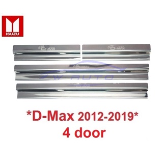 ชายบันไดประตู สคัพเพลท Isuzu D-Max Dmax 2012-2019 สแตนเลสสตีล อีซูซุ ดีแม็กซ์ รุ่น 4 ประตู คิ้วกันรอยขอบประตู ชายบันได