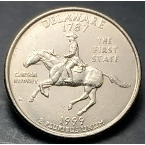 สหรัฐอเมริกา (USA), ปี 1999, 25 Cents รัฐเดลาแวร์ (Delaware), ชุด 50 รัฐของประเทศสหรัฐอเมริกา