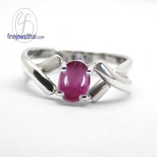 Finejewelthai-แหวนทับทิม-แหวนเงินแท้-แหวนพลอย-พลอยประจำเดือนเกิด-Ruby-Silver-Ring-R1184rb-ov1 (เลือกสีตัวเรือนได้)