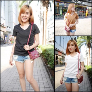 เสื้อคอจีนวีหน้า📬ส่งฟรี