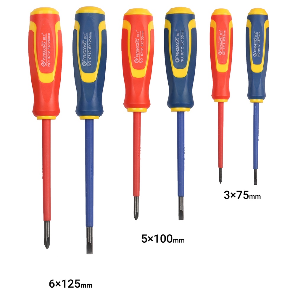 Insulated Screwdriver Set 7-Piece Philips and Flat Head Magnetic Screwdriver Kit with Voltage Tester