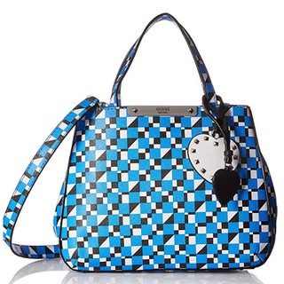 กระเป๋า GUESS Britta Printed Saffiano Small Society Satchel ของแท้ พร้อมส่ง