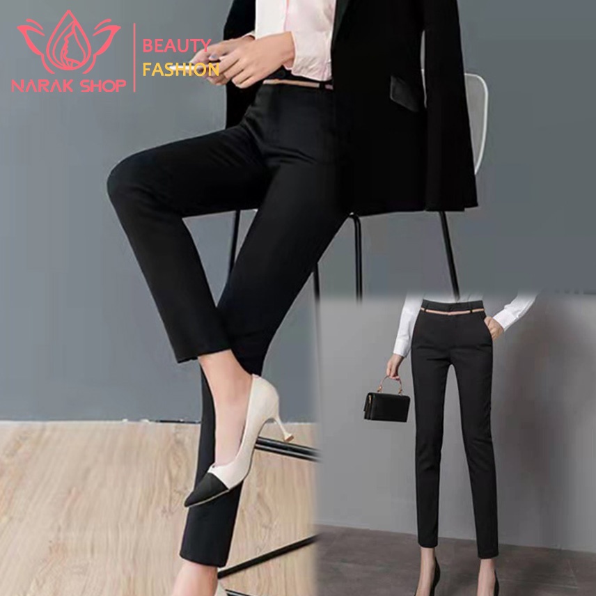กางเกงขายาว กางเกงรัดรูป กางเกงสีดำสำหรับผู้หญิงราคาสุดพิเศษสุดคุ้มเนื้อดีใส่เที่ยวใส่ทำงานดูดีดูหรู