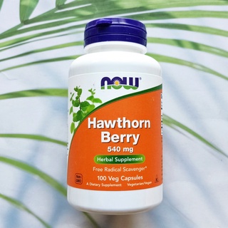 อาหารเสริมสมุนไพร ฮอว์ธอร์น Hawthorn Berry 540 mg 100 Veg Capsules (Now Foods®)