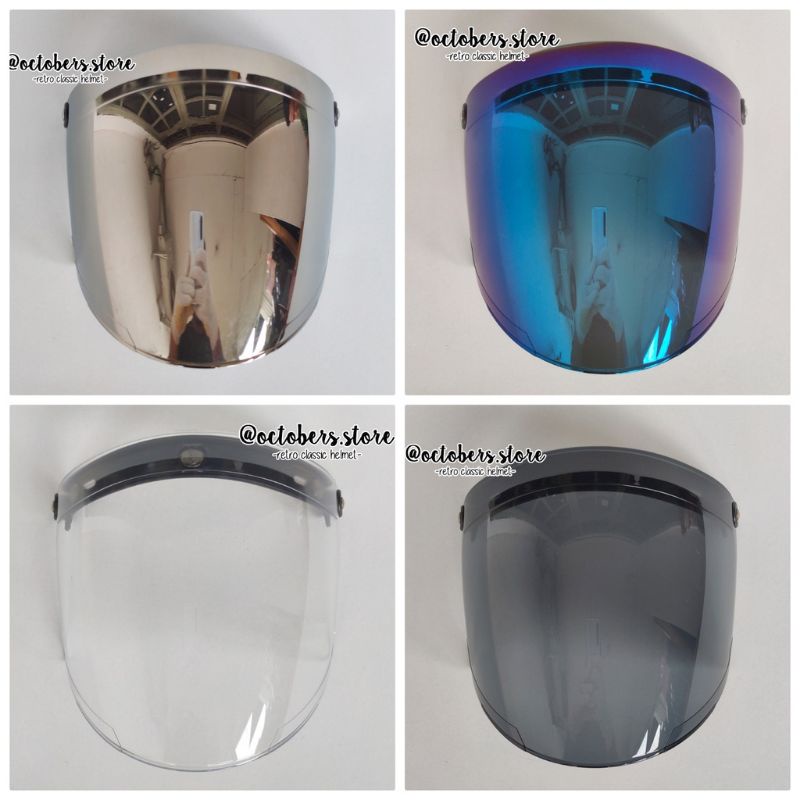 หมวกกันน็อค Bogo Glass- VISOR RETRO VENOM เหยียบบนเคลือบต้นฉบับ