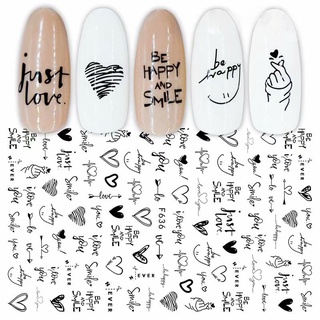 Japanese and Korean Style Nail Sticker Retro Face Makeup Black Line Nail Mother's Day Series Nail 3D Sticker Art Graffiti Nail Sticker Nail Simple Black Nail Sticker