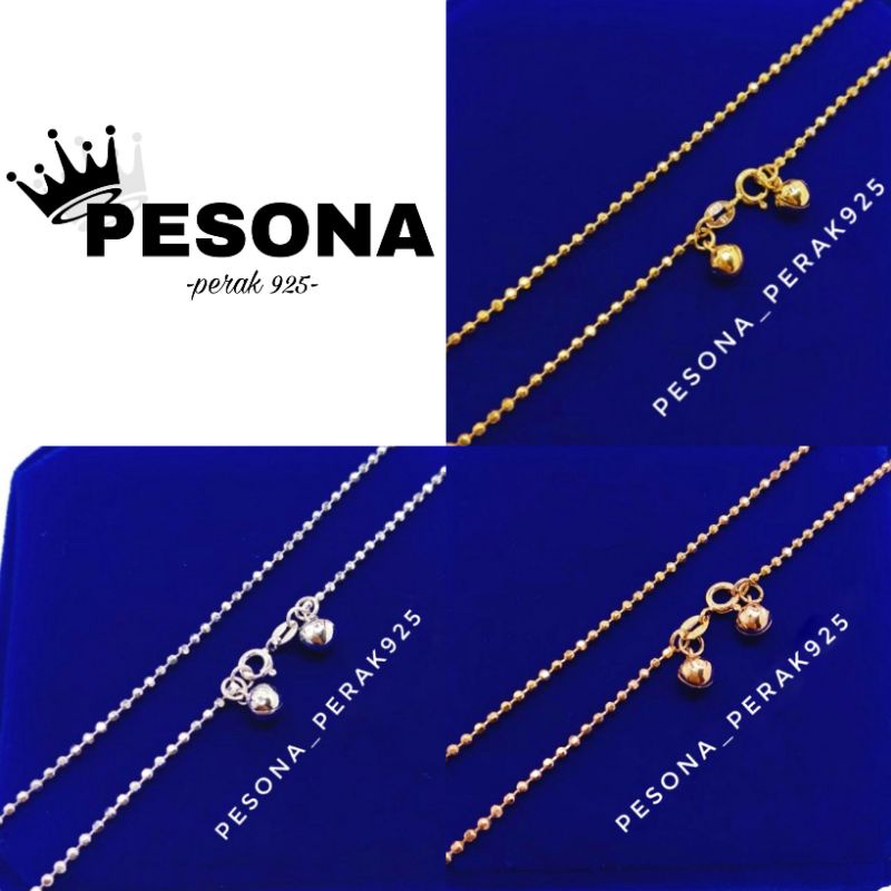 ของแท้ 925 SILVER Gold Plated SILVER Anklet-Chik Seed MODEL+Dry-Womens SILVER Jewelry-Original SILVE