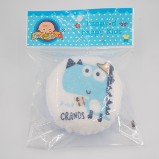 Happy D ฟองน้ำหุ้มผ้าสกรีนลาย ทรงกลม สำหรับอาบน้ำเด็ก