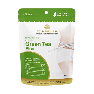 [ใช้โค้ดINCFF12ลด70บ] Gold Princess Green Tea Plus ( กรีนทรี พลัส บรรจุ 40 เม็ด)