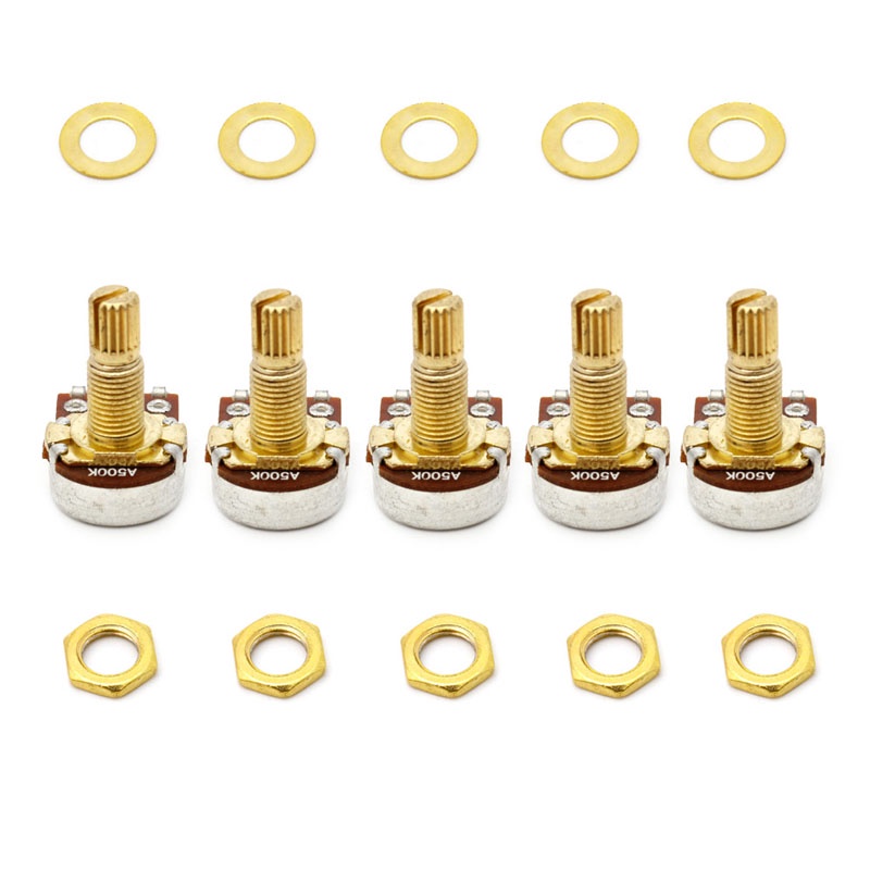 WIN 5 ชิ้น A500K Potentiometer Splined กีตาร์ไฟฟ้าเบสเอฟเฟกต์ Amp Tone Volume