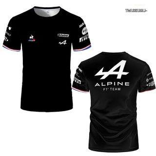 ใหม่ เสื้อยืดแขนสั้น ทรงหลวม ระบายอากาศ พิมพ์ลายทีมแข่งรถ 3D Alpine F1 พลัสไซซ์ สีฟ้า แฟชั่นฤดูร้อน สําหรับผู้ชาย