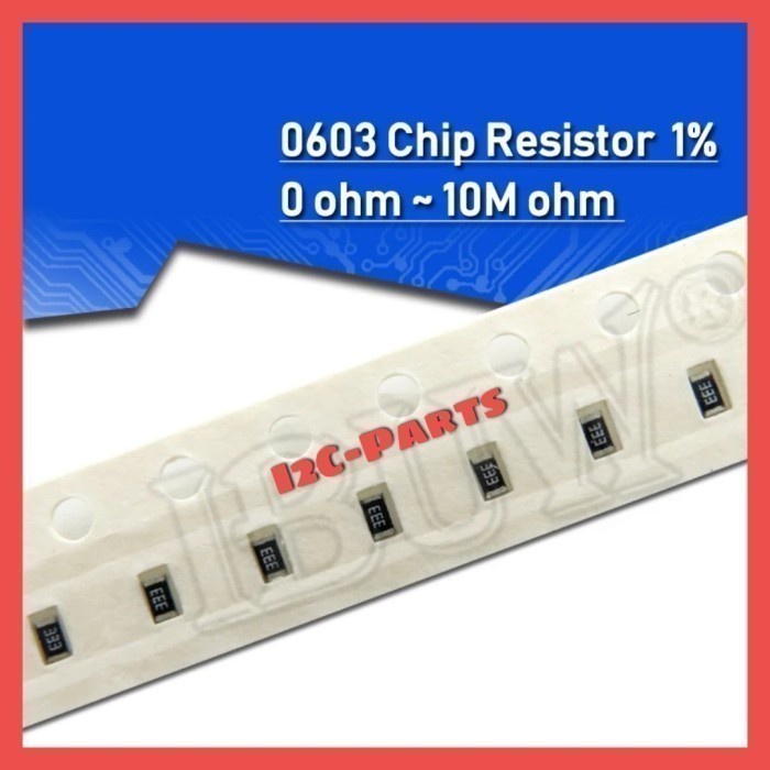 0603 ตัวต้านทาน 1 โอห์ม 1R SMD SMT 1608 1% 5% 1ohm 0.001kom