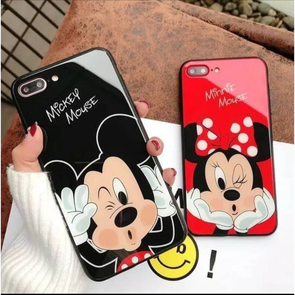 XIAOMI MI 8, MI 8 SE, MI 9 PREMIUM CASE CASING GLASS MICKEY MOUSE MOTIF