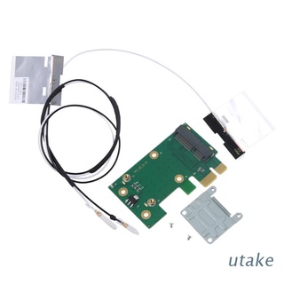 Utakee Mini PCI-E เป็น PCI-E x1 อะแดปเตอร์การ์ดเครือข่าย WiFi ไร้สาย Mini PCI-E