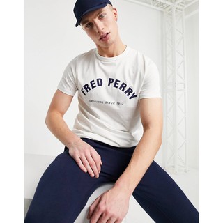 Fred Arch Branded T-Shirt in White Men Fashion Short Sleeve