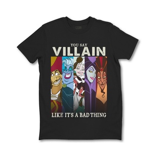 ROUNDคอลูกเรือNeckเสื้อยืด พิมพ์ลาย Disney Villain สีสันสดใส สําหรับผู้ชาย และผู้หญิง-4XL