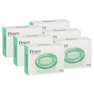 Pears Pure &amp; Gentle with Lemon Flower Extracts Soap แพร์ เพียว แอนด์ เจนเทิล สบู่ กลิ่นเลมอน ฟาวเวอร์ 100g x 6ก้อน