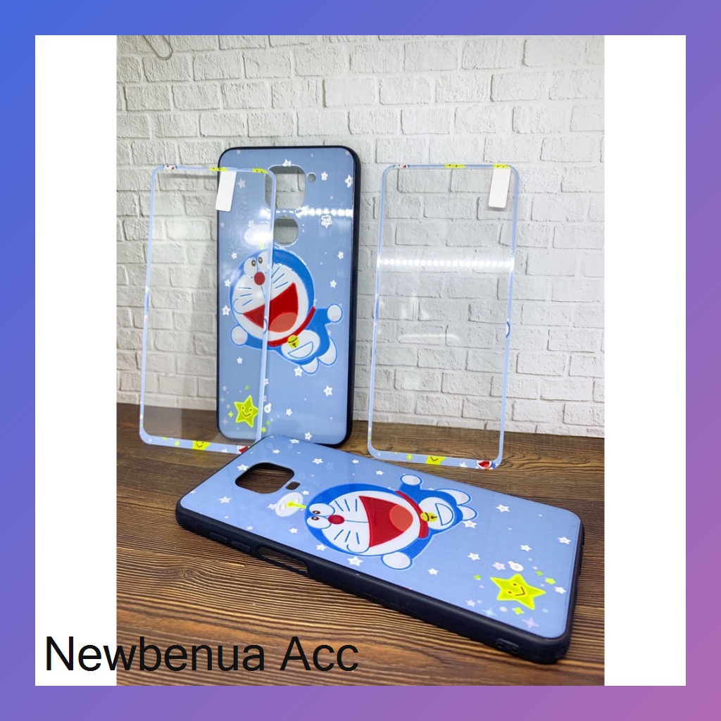 SAMSUNG เคส+กระจกนิรภัยการ์ตูนoppo A1k/C2,A31 2020,A33/A53,A3s/C1,A52/A72/A92,Realme V5,A5s/A7/A7/A1