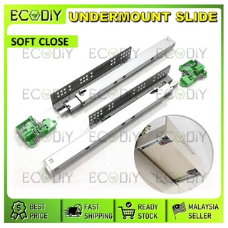 Ecodiy รางเลื่อนลิ้นชักใต้เมาท์ 10 นิ้ว (250 มม.) ~ 24 นิ้ว (600 มม.)