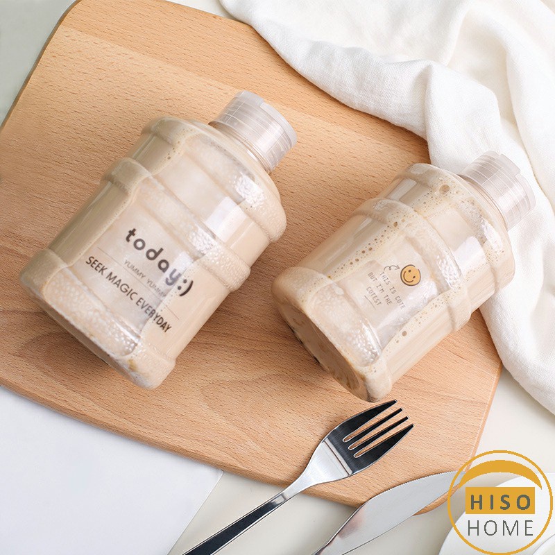 ขวดพลาสติกใส  รูปถัง+ฝาถือ 500ml 700ml   milk tea bucket ราคา ถูกที่สุด ดีลบีเคเค แกลเลอรีภาพที่ 6