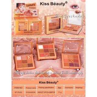 Kiss Beauty Luxury Pro Eyeshadow /พาเลทอายแชโดว์ 9 colo