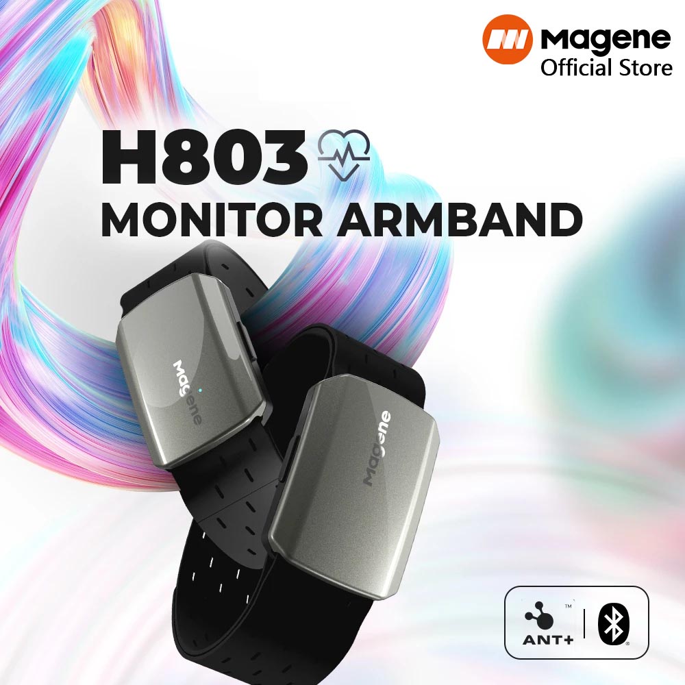 Magene H803 Sensor Armband Dual Mode ฟิตเนสกลางแจ้ง Bluetooth Ant Sensor พร้อมสายรัดแขน
