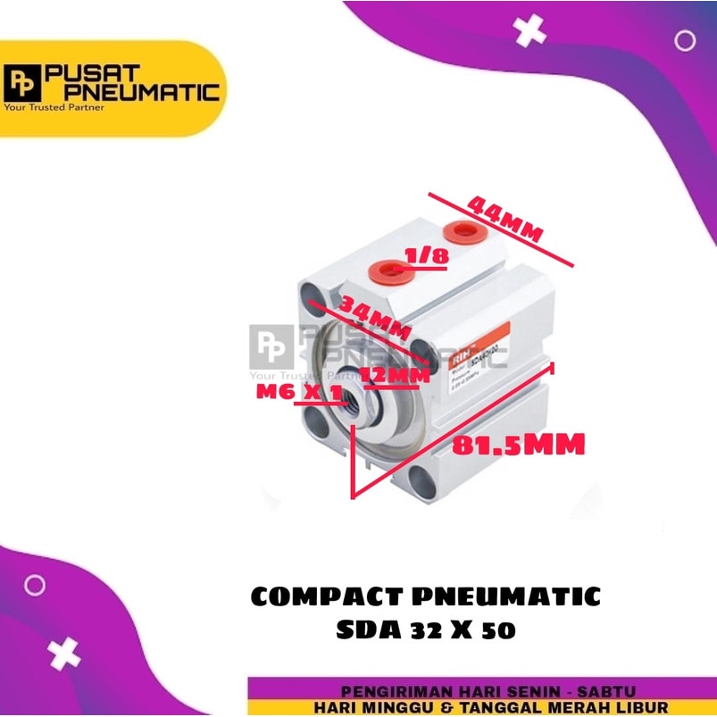 PNEUMATIC COMPACT CYLINDER sda32X50 / SDA 32 X 50