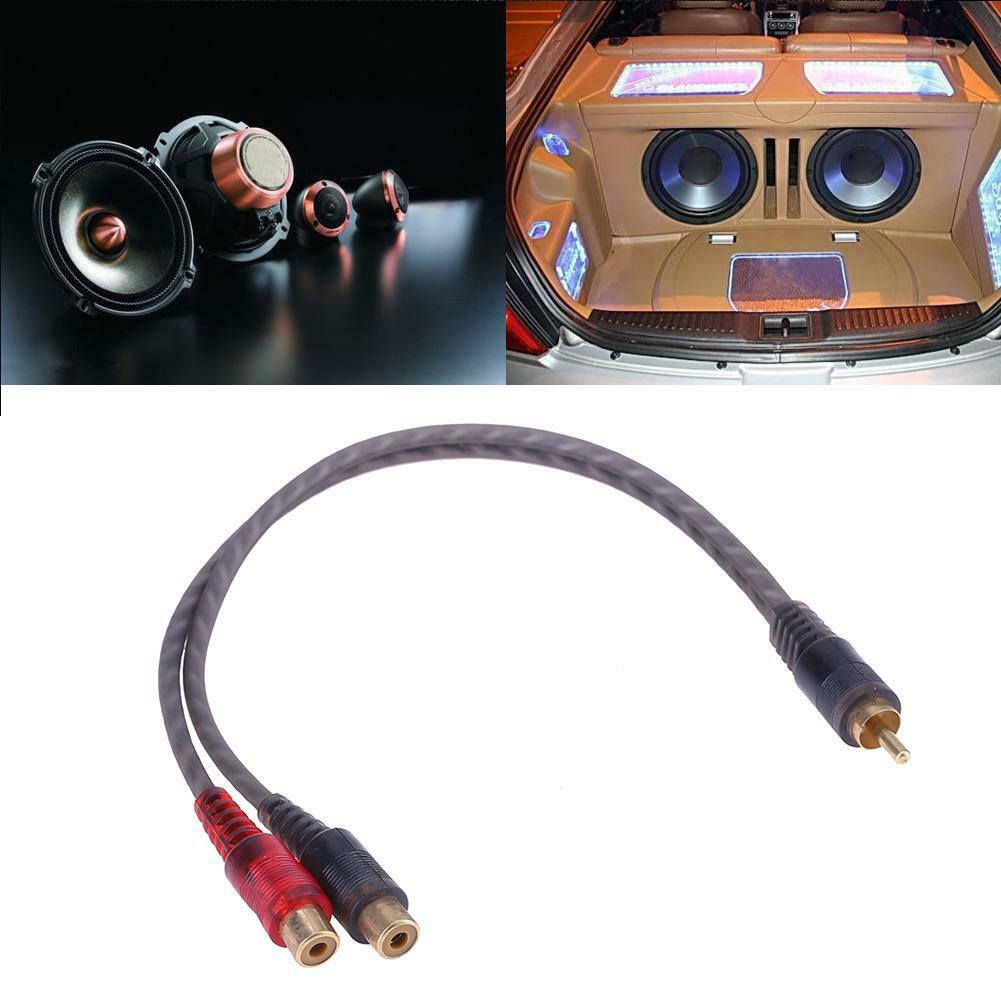 2RCA Male to 1 RCA Female OFC Splitter Cable for Car Audio System