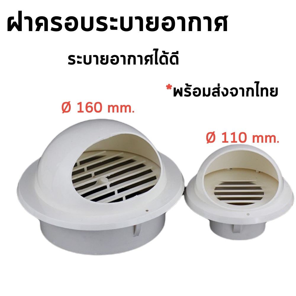 ฝาครอบระบายอากาศABS ช่วยระบายอากาศได้ทั้งในห้องพัก บ้าน หน้ากว้าง 110 mm./160 mm. ( 4นิ้ว 6นิ้ว )