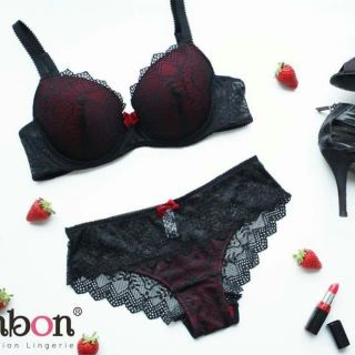 ชุดชั้นใน Bonbon bra สีดำ-แดง สวย เซ็กซี่