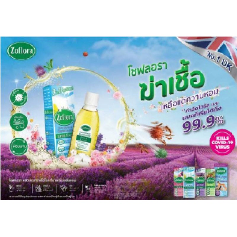 (ซื้อ2ชิ้น แถมกระบอกฉีด zoflora1 ชิ้น)​ Zoflora Concentrated Disinfectnt โซฟลอรา น้ำยาฆ่าอเนกประสงค์