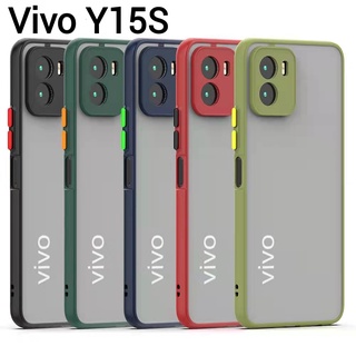 Y15S(พร้​อมส่งในไทย)เคสขอบนิ่มหลังแข็งขุ่นคลุมกล้องVivo Y15S 2021