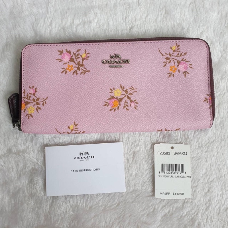 กระเป๋า coach f23583 ของเเท้ กระเป๋าตังลายดอกcoach