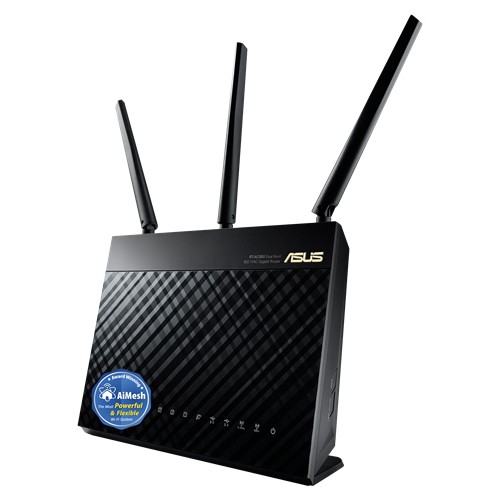 ASUS RT-AC68U AC1900 Dual Band Gigabit WiFi Router, AiMesh for mesh wifi system, AiProtection