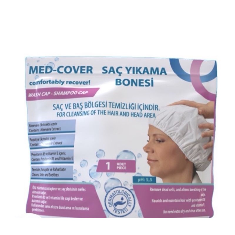ส่งฟรี หมวกสระผมไม่ใช้น้ำ Med Cover Shampoo Cap