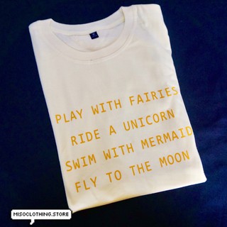 "Ride a Unicorn" เสื้อยืดสกรีน สวมใส่สบาย