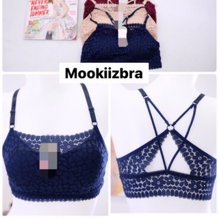 🦄Mookiizbra🦄 บราลูกไม้สวม ฟรีไซร์ สี :ขาว ดำ กรม แดง เนื้อ