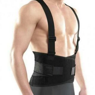 แผ่นพยุงหลัง +เข็มขัด ผ้าใส่สบายไม่อึดอัด  Back Support size L(ขนาดเอว32-36นิ้ว)