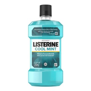 Listerine ลิสเตอรีน น้ำยาบ้วนปาก คูลมิ้นท์ 250 มล. จัดการแบคทีเรีย 99.9%รสมินต์  ลดการสะสมของคราบแบคทีเรียหรือไบโอฟิล์ม