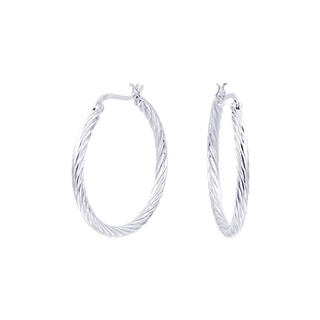 silver thai 3mm x 35mm Spiral texture hoop earrings silverต่างหูห่วงเกลียว 3mm x 35mm เงินแท้925ต่างหูลายเกียวดูหรูหรา