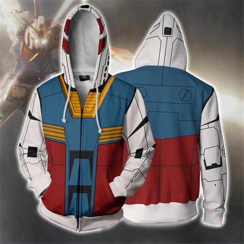 แฟชั่น Unisex 3D GUNDAM อะนิเมะพิมพ์เสื้อ Hoody แฟชั่น Hoodie Sweatshirts